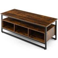 FORGEVIO Industrial 3-Tier Coffee Table Home in Brown | Size: 0.6m2