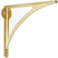 PAWNORA Polished Brass LARGE SOLID BRASS SHELF BRACKETS in Natural