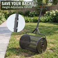 EONLION Compost Spreader Roller Overseeding Peat Grass Seed in Black | Size: 100g
