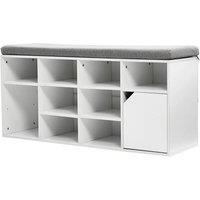 KORVIXA White Modern Entrance Shoe Rack Cushion Seat | Size: 100 cm x 100 cm
