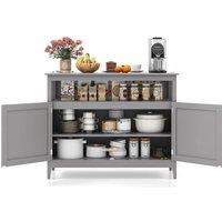 KORVIXA Kitchen Buffet Server Sideboard Modern Storage Cabinet in Grey | Size: 100 cm
