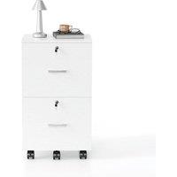 KORVIXA Wooden Storage Cabinet with Lockable in White | Size: 100 cm x 100 cm
