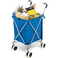 Kelvenix 90L Foldable Shopping Cart Grocery Lightweight in Blue | Size: 0.6m2