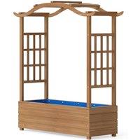 Kelvenix Raised Garden Bed with Trellis in Brown | Size: 100g