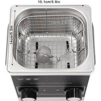 NESTLUNE 2L Ultrasonic Cleaning Machine W/ Heater Wear-resistant in Silver | Size: 100 cm x 60 cm