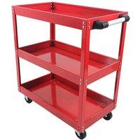 NESTLUNE 3 Tier Heavy Duty Workshop Garage Mechanic Trolley in Red | Size: 1000mm x 1000mm