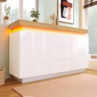 STILVORA Sideboard Cabinet Storage with LED White