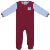 West Ham United FC Baby Sleepsuit Retro 1966 Kit in Burgundy | Size: 9-12 m