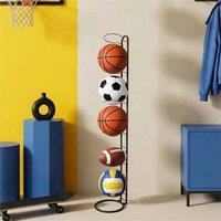 EONLION Black, 6-Tier Storage Rack Holder Organizer Football Basketball Ball in Black | Size: 0-12 m