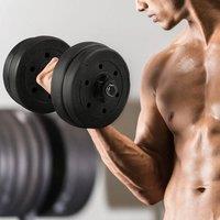 EONLION 15KG Adjustable Dumbbells Weight Lifting Training Dumbbells Set in Black | Size: 0-12 m