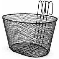 NESTLUNE Bike Front Basket Bicycle Shopping Storage Bag Wire in Black | Size: 0-1 m