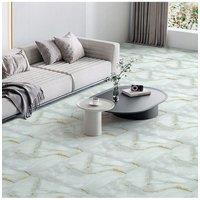 Living and Home 10Pcs 30x30cm Peel and Stick Jade Marble Effect PVC Flooring Tiles | Size: 30x30 cm