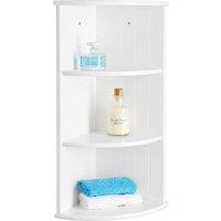SPOT ON DEALZ Wooden 3 Tier Wall Corner Shelf Storage Cabinet Unit Bathroom Shelving in White