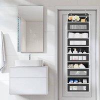EONLION Gray Space-Saving Over The Door Organizer with 5 Pockets in Grey | Size: 500mm