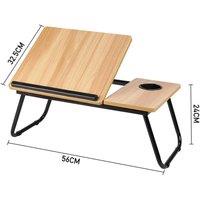 FORGEVIO Walnut-56x24x32.5cm Folding Laptop Table Bed Tray in Light Oak | Size: 0.6m2