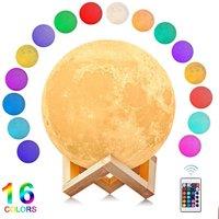 NESTLUNE Rechargeable Moon Lamp LED 16 Color Change 3D in White