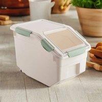 EONLION Green 10KG Flip Storage Container Kitchen Food Storage Bin in White | Size: 100 cm