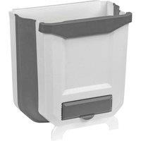 FORGEVIO 9L Folding Kitchen Waste Bin Trash Can Basket in White | Size: 0.6m2