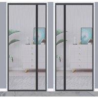 PAWNORA 90x210cm Magnetic Screen Door Mesh Heavy Duty Mosquito Net Curtain in Grey | Size: 90x210 cm