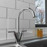 NESTLUNE Modern Kitchen Sink Mixer Tap Chrome Monobloc Basin in Silver | Size: 10000mm x 520mm