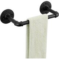 EONLION 30cm Industrial Furniture Towel Rail Holder Clothes Hanger in Black | Size: 100 cm