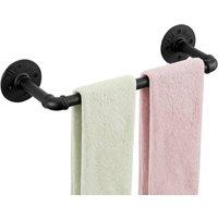 EONLION 40cm Industrial Furniture Towel Rail Holder Clothes Hanger in Black | Size: 100 cm