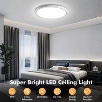 EONLION Round LED Ceiling Light Panel Down Lights Bathroom in White