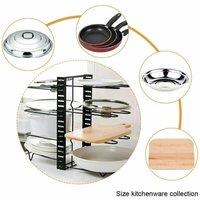 EONLION 8 Tier Kitchen Cabinet Tidy Storage Organiser Rack Stand in Black | Size: 100 cm