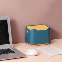 EONLION Desk Bin Trash Can with Lid, Mini Portable Table Waste Bin in Blue | Size: 100 cm