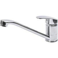 Kelvenix Kitchen Sink Mixer Taps Swivel Spout Single Lever in Silver | Size: 10000mm x 520mm