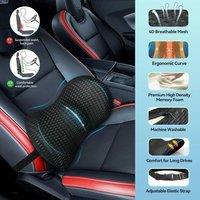 NESTLUNE Lumbar Support Pillow Back Pillow for Office Chair in Black | Size: 130 cm x 160 cm