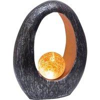 NESTLUNE Solar Powered Resin Garden Ornament Full Moon, No wires in Black | Size: 100 cm x 15 cm