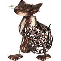 NESTLUNE Lighting Solar Metal Cat LED Light in Bronze | Size: 100 cm x 15 cm