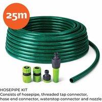 NESTLUNE 25m Reinforced Garden Hose Pipe Kit Tap Connector Spray in Green | Size: 10kg