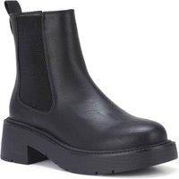 Truffle Collection Women's Block Heel Casual Chelsea Ankle Boots Round Toe Pull On Shoes in Black | Size: 3
