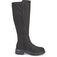 Truffle Collection Women's Calf Boots Block Heel With Classic Zip Closure Shoes in Black | Size: 3