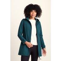 TOG24 Women's 'Keld' Long Shower Resistant Hooded Softshell Jacket in Dark Green | Size: 24