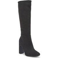 Truffle Collection Women's Knee High Boots With Block Heel Zip Pointed Toe Shoes in Black | Size: 6