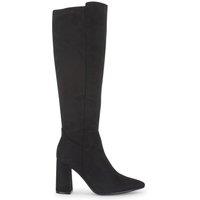 Truffle Collection Women's Zip Pointed Toe Knee High Boots With Block Heel Zip Pointed Toe Shoes in True Black | Size: 3