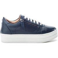 Moda In Pelle Women's 'Abbee' Leather Chunky Trainers in Navy | Size: 7