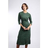Weird Fish Women's Felicity Printed Jersey Midi Dress in Light Green | Size: 14