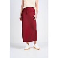 Kettlewell Women's Bias Cut Linen Blend Skirt in Wine | Size: 14
