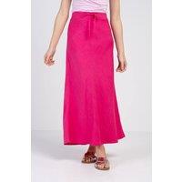 Kettlewell Women's Bias Cut Linen Blend Skirt in Fuchsia | Size: 14