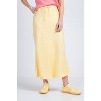 Kettlewell Women's Bias Cut Linen Blend Skirt in Lemon | Size: 16