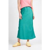 Kettlewell Women's Bias Cut Linen Blend Skirt in Turquoise | Size: 18