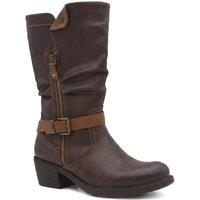 Pavers Women's Waterproof Zip & Buckle Heeled Calf Boots in Brown | Size: 8