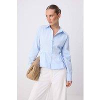 WOVCOR Women's Fitted Long Sleeve Shirt in Blue | Size: 6