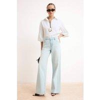 WOVCOR Women's Collared Long Sleeve Relaxed Fit Shirt in White | Size: 12