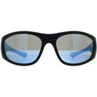 Arnette Men's Wrap Matte Black Blue Mirror Polarized AN4331 Ilum