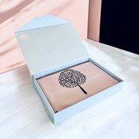 My Posh Shop Women's Gift Boxed Cashmere Blend Tree Of Life Pink & Black Scarf